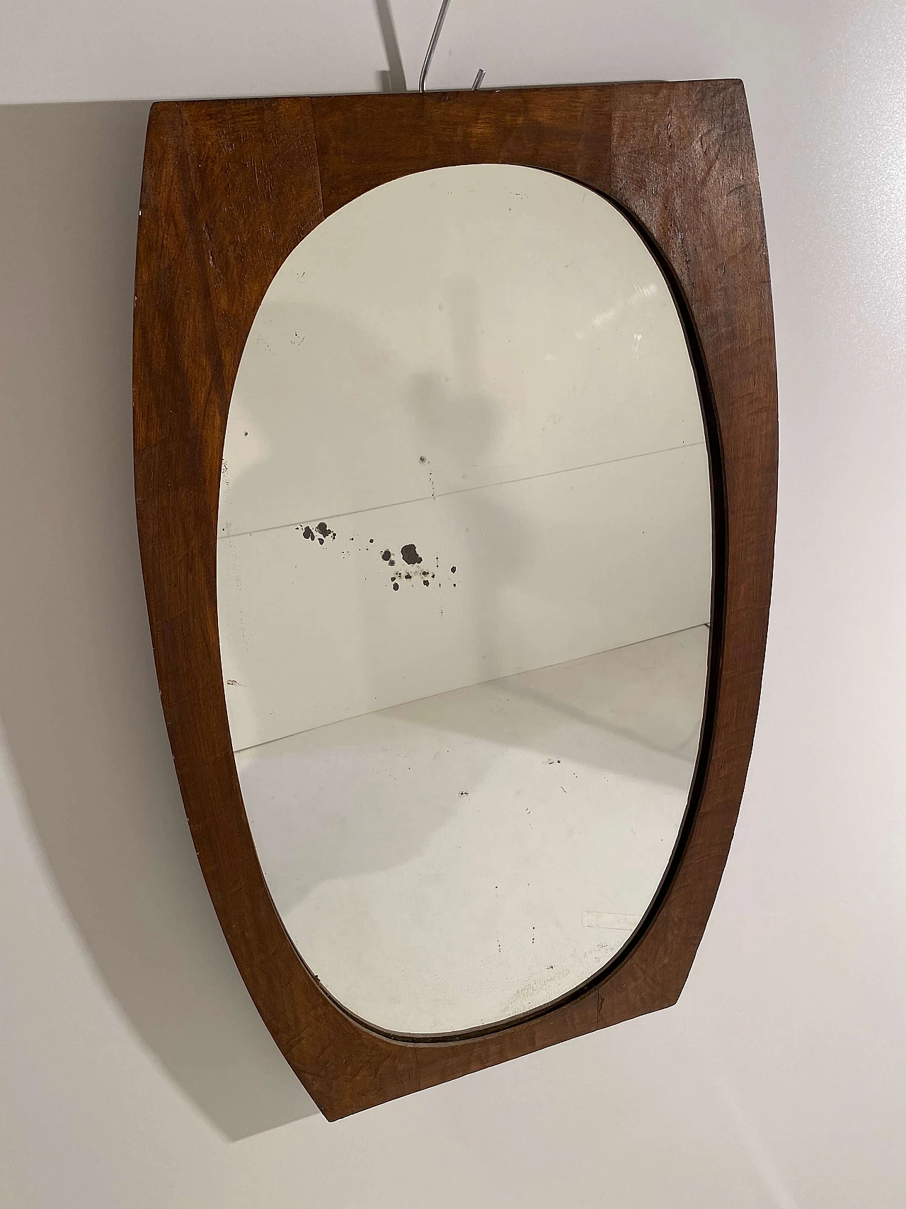 Specchio con cornice in legno, anni '50 5