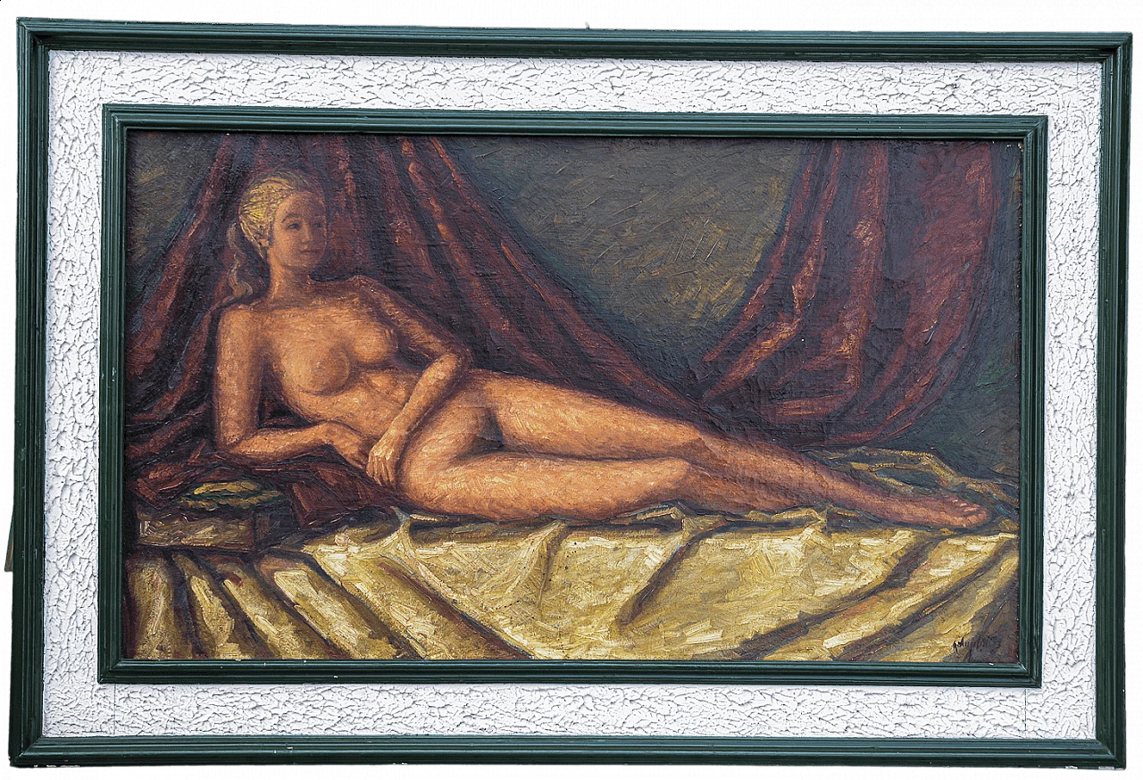 Nazareno Angelletti, dipinto di donna nuda, olio su tela, 1973 9
