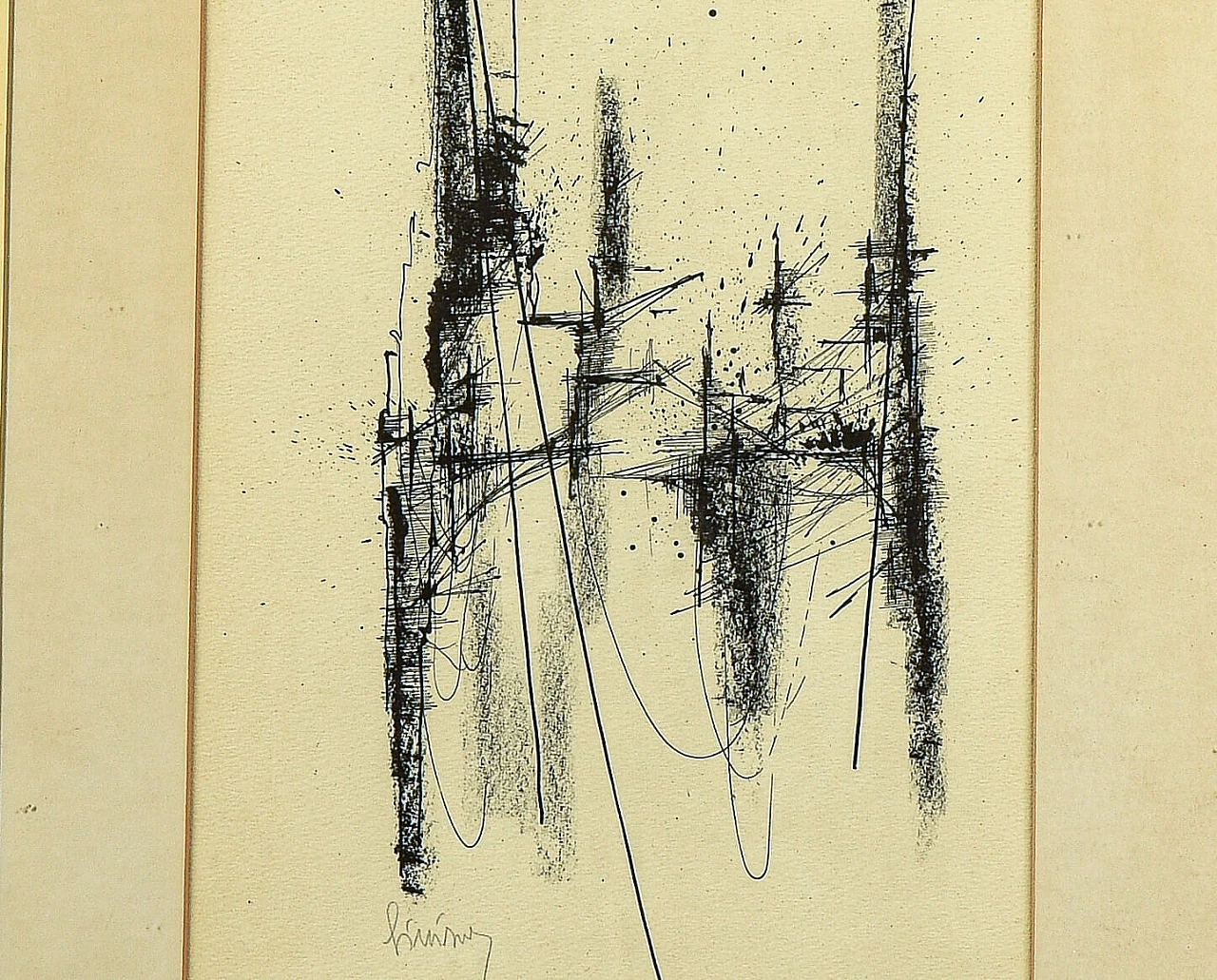 Ink on paper painting, 1960s 3