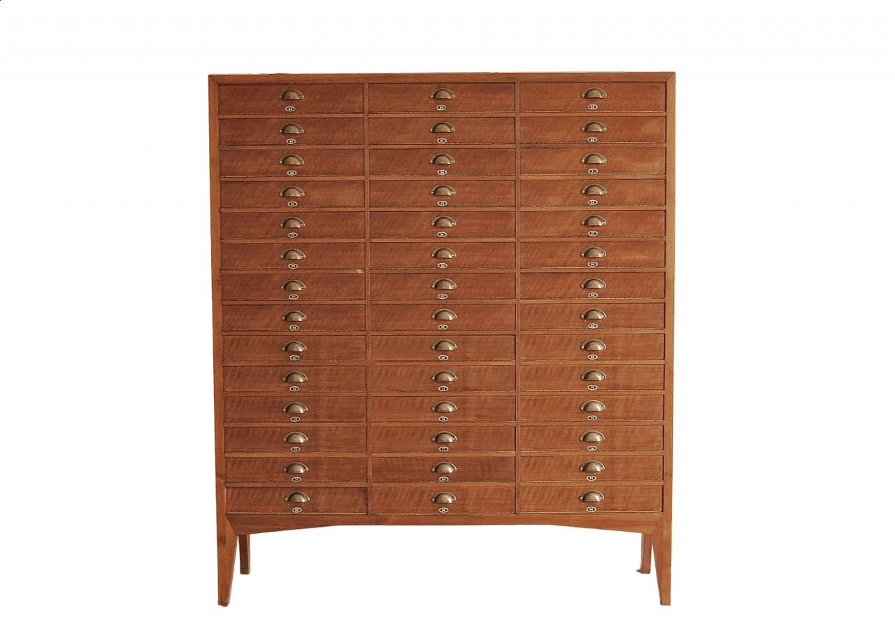 Veneered solid wood office drawer, 1950s 7