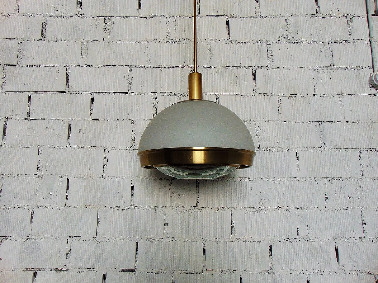 Glass and gilded aluminum lamp by Pia Guidetti Crippa, 1960s 1