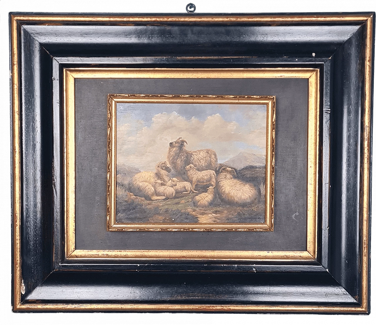 Oil painting on panel of a flock attributed to Filippo Palizzi, 19th century 11
