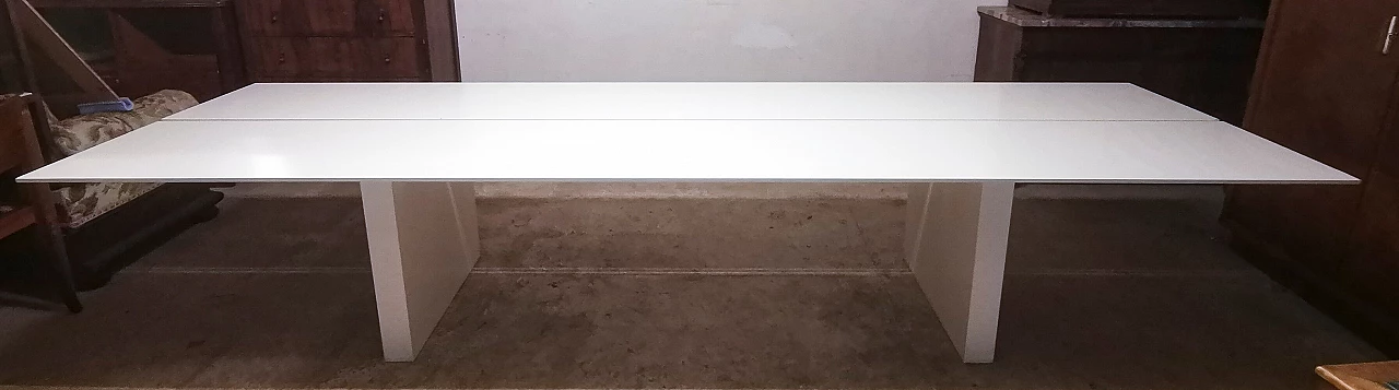 White lacquered wooden table, 1990s 1