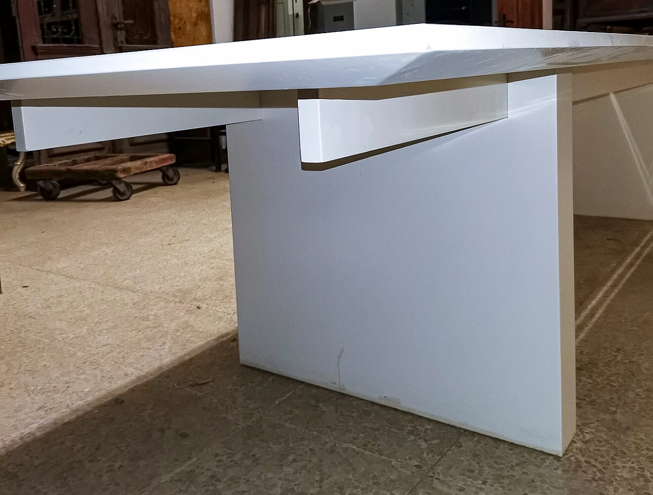 White lacquered wooden table, 1990s 6