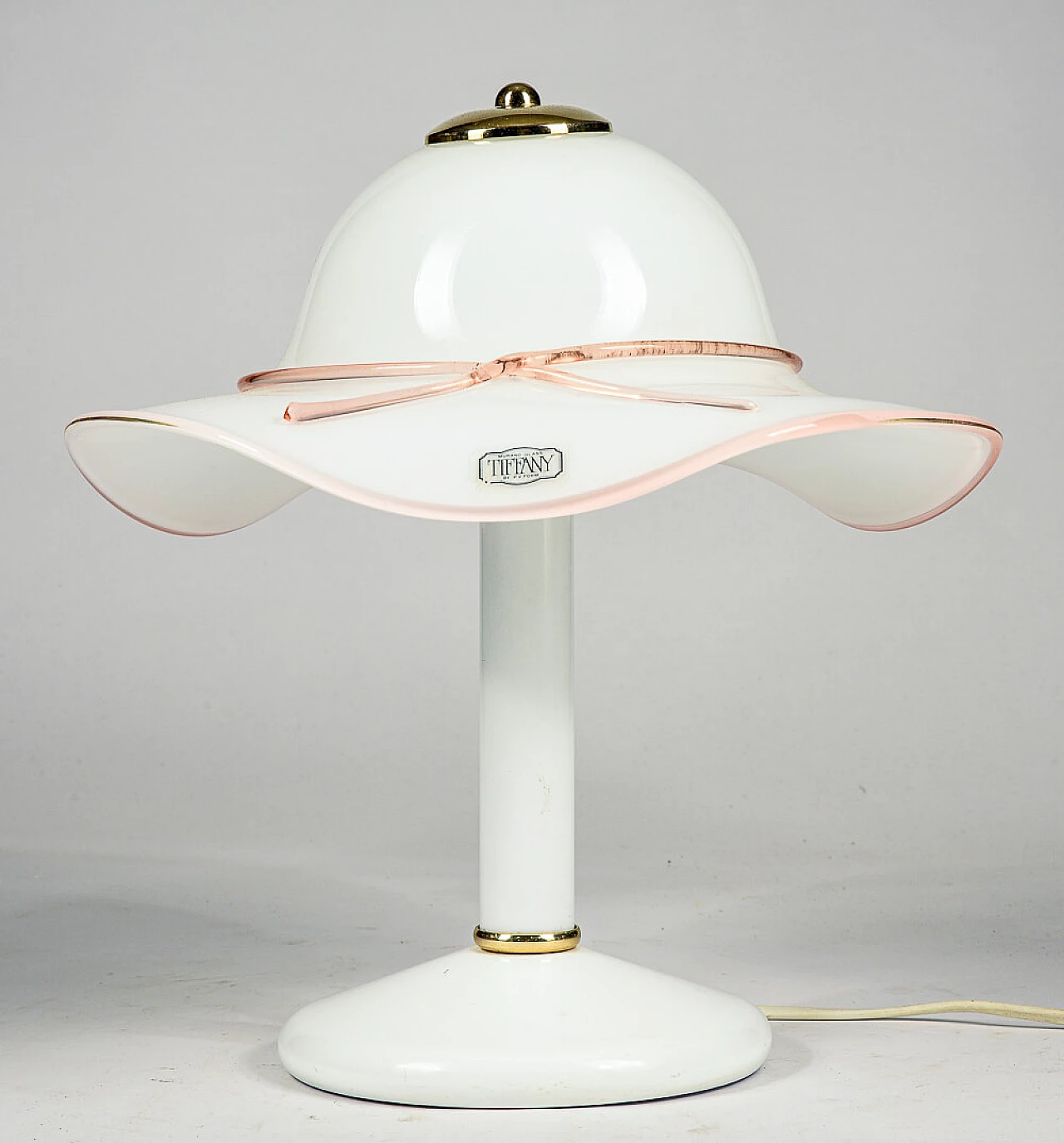 Lampada da tavolo in vetro di Murano a forma di cappello per Tiffany, anni '70 7