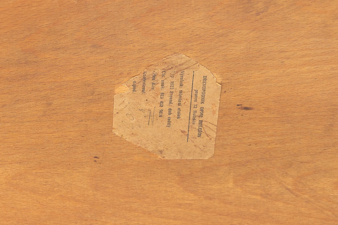 Oak coffee table by Drevopodnik Holesov, 1970s 11