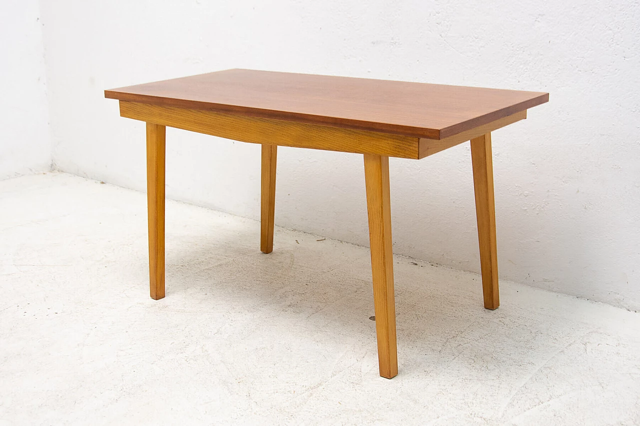 Beech and mahogany centre table, 1960s 2