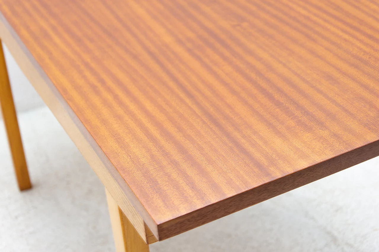 Tavolino da centro in faggio e mogano, anni '60 9