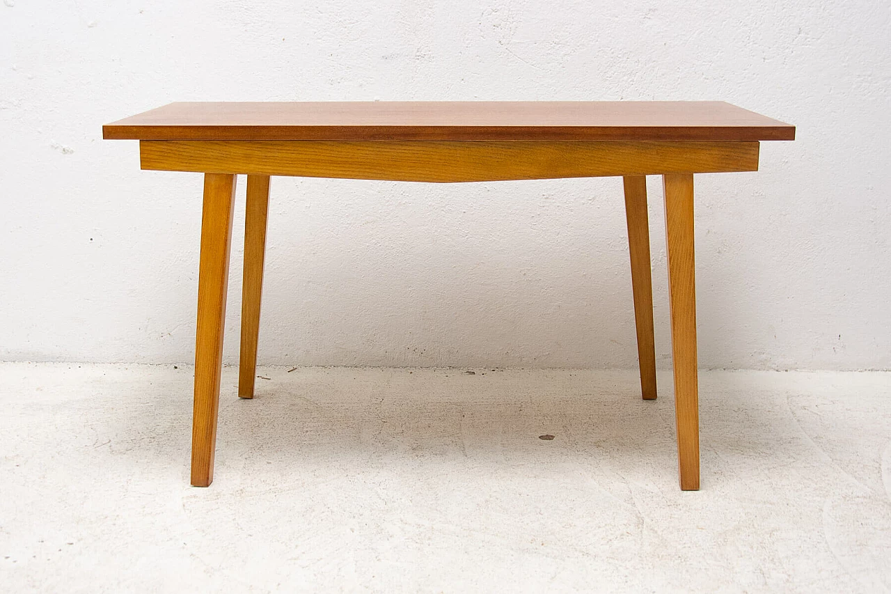 Beech and mahogany centre table, 1960s 11
