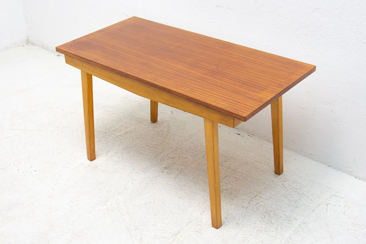 Beech and mahogany centre table, 1960s 14
