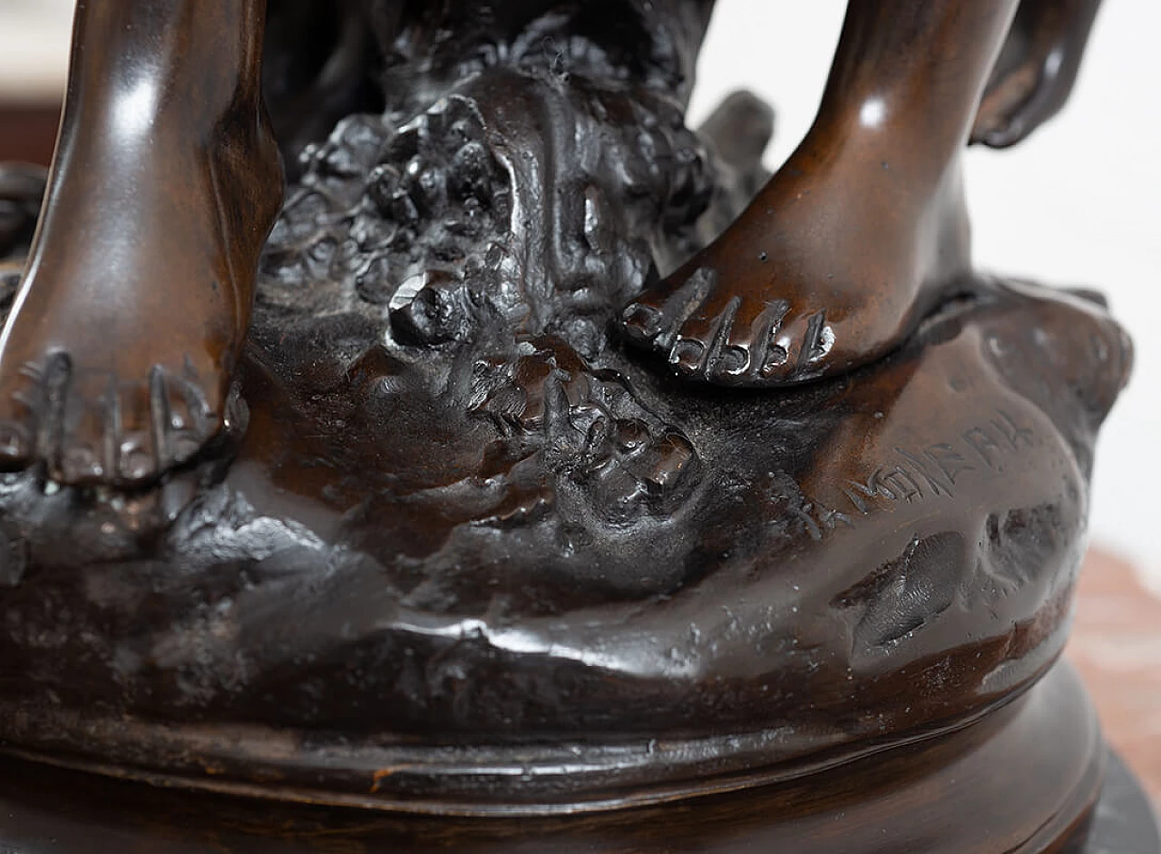 Scultura in bronzo brunito firmata Auguste Moreau, '800 3