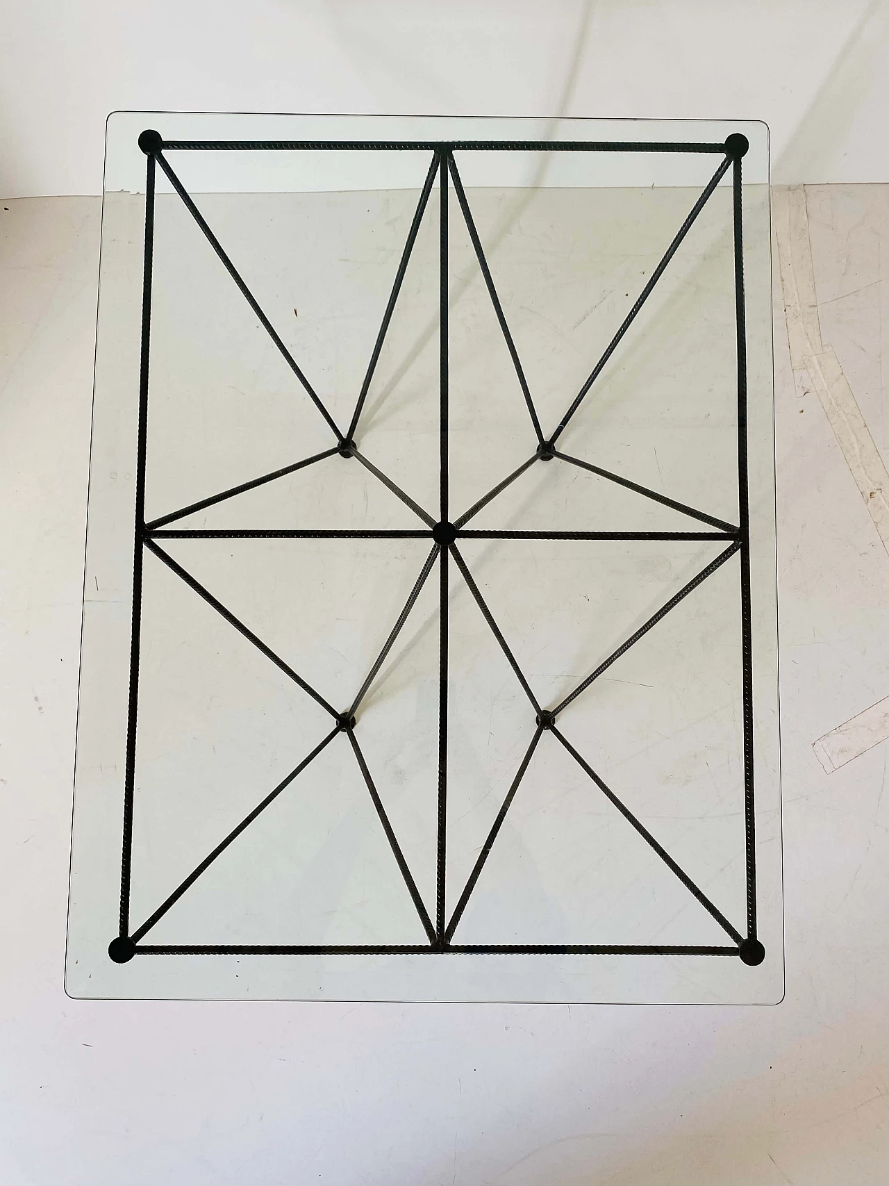 Coffee table with steel frame and glass top, 1970s 9