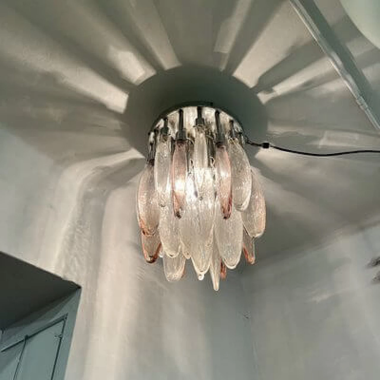 Murano glass cascade chandelier by Mazzega, 1970s 4