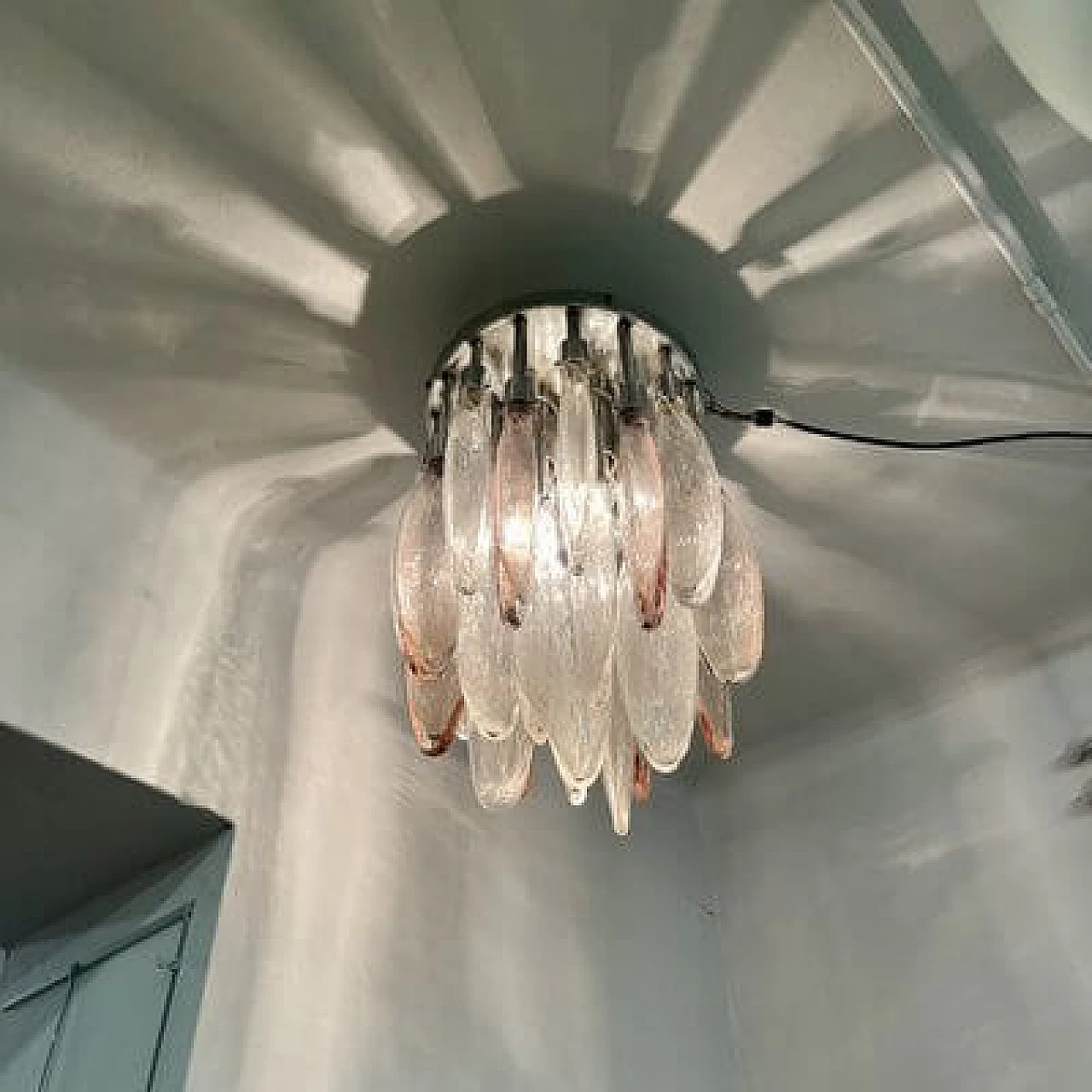 Lampadario a cascata in vetro di Murano di Mazzega, anni '70 4