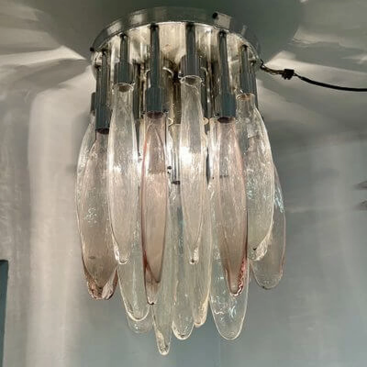Murano glass cascade chandelier by Mazzega, 1970s 8