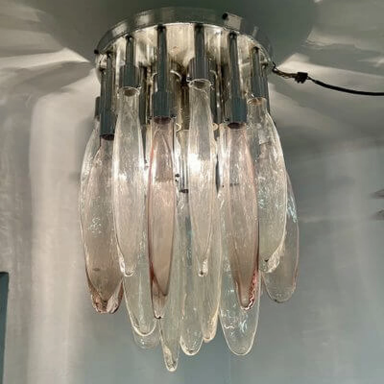 Lampadario a cascata in vetro di Murano di Mazzega, anni '70 8