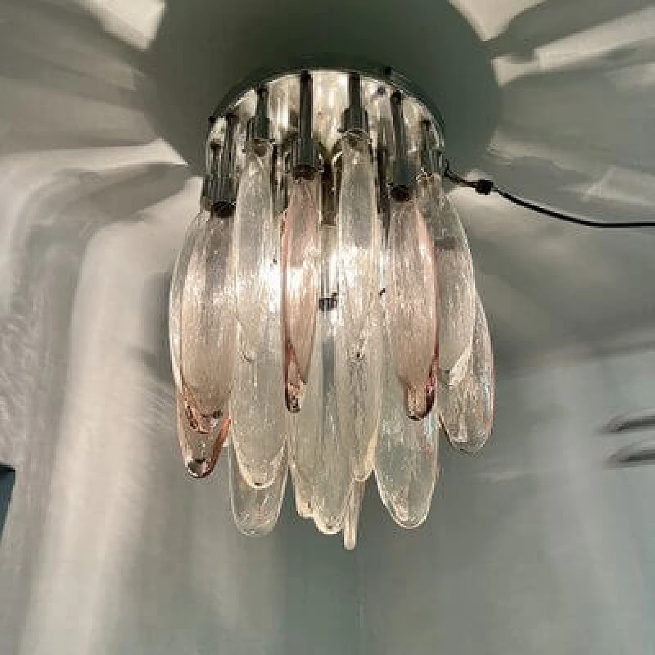 Murano glass cascade chandelier by Mazzega, 1970s 12