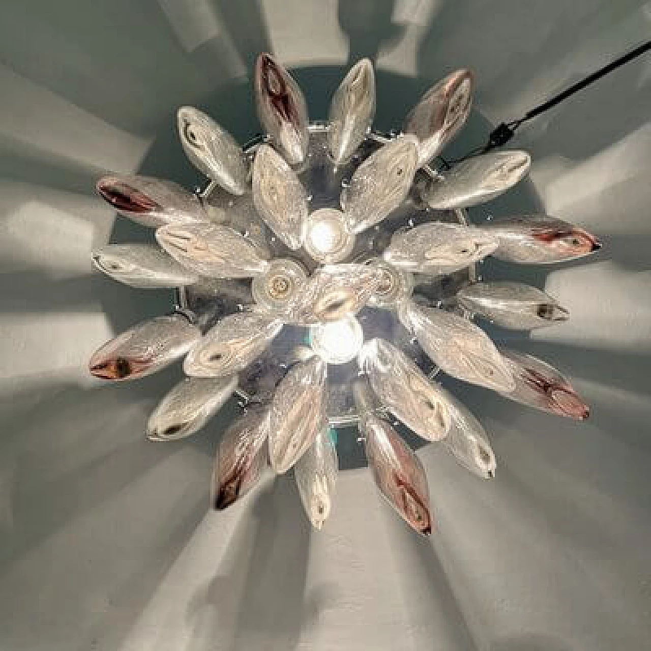 Murano glass cascade chandelier by Mazzega, 1970s 14