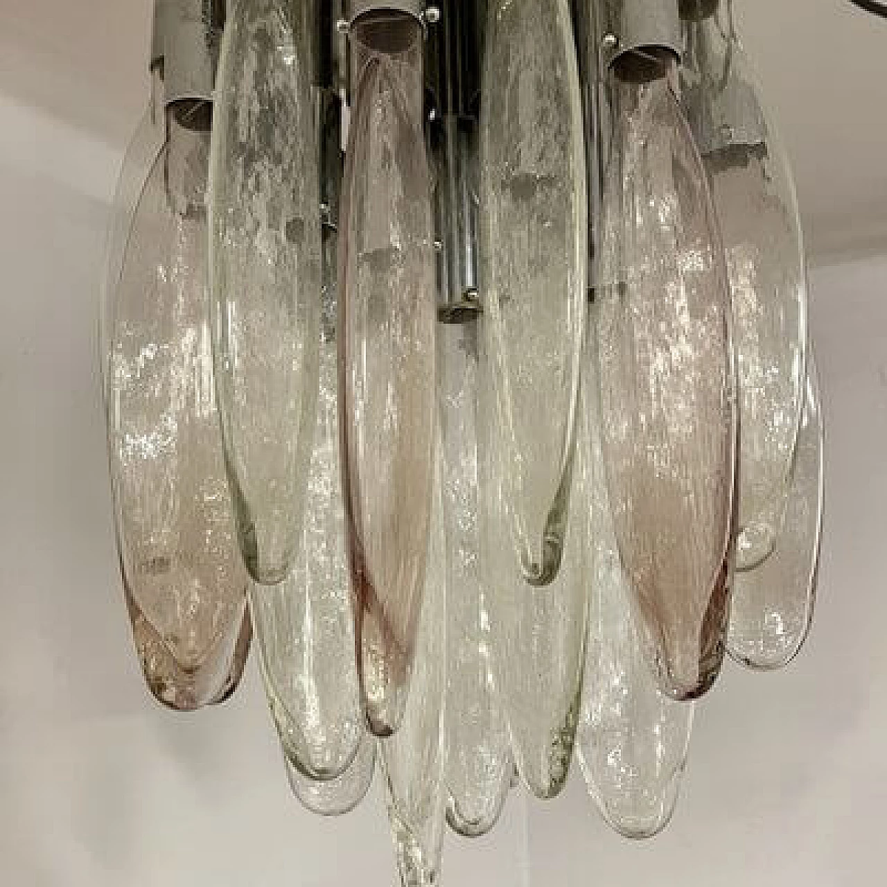 Lampadario a cascata in vetro di Murano di Mazzega, anni '70 20