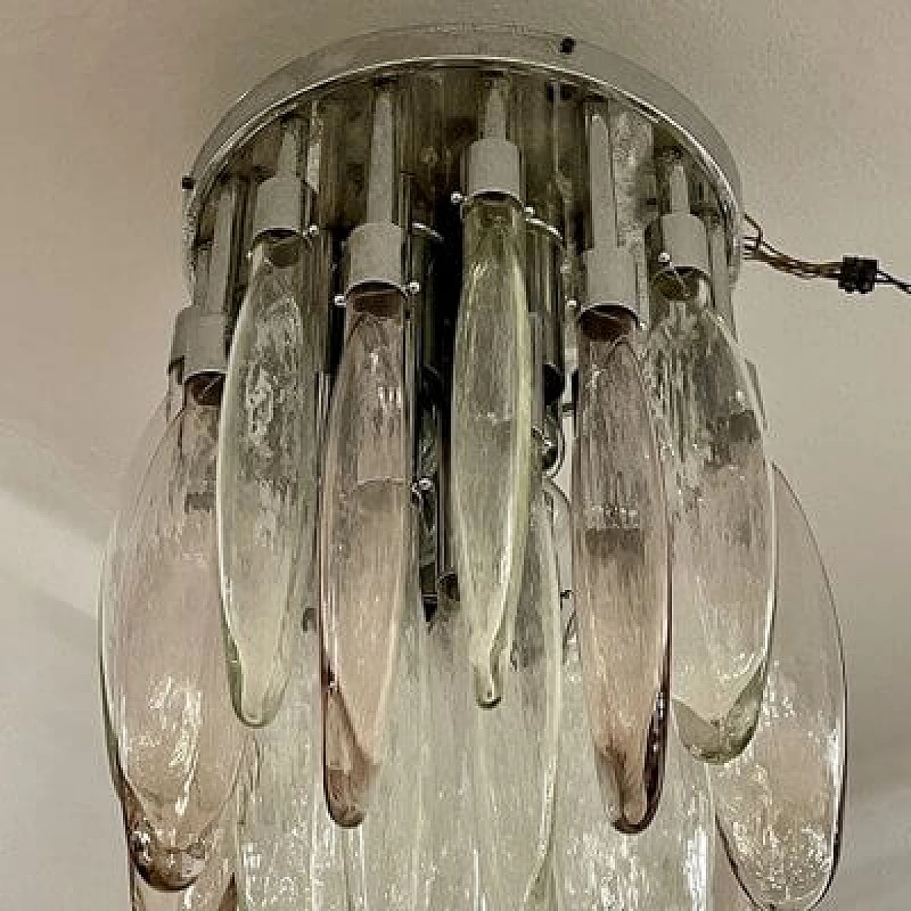 Lampadario a cascata in vetro di Murano di Mazzega, anni '70 24