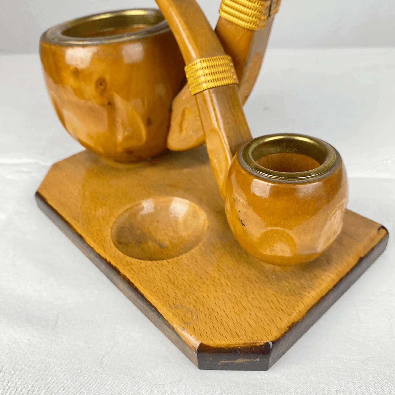 Pipe-shaped pen holder and ashtray by Aldo Tura 2