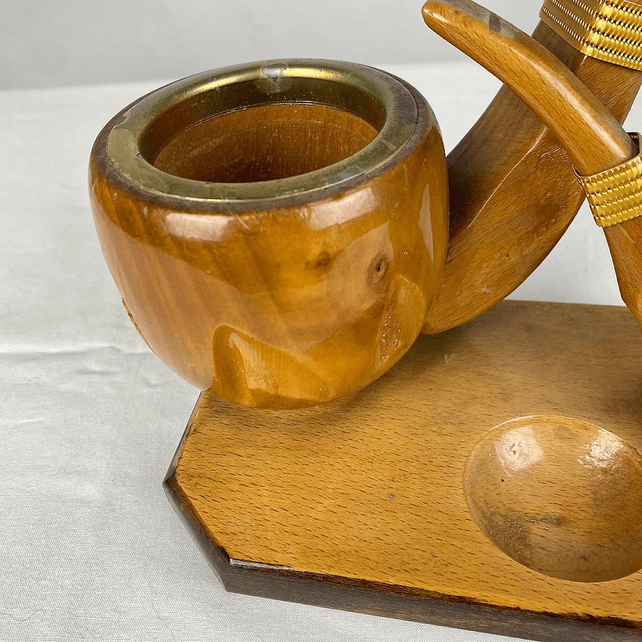 Pipe-shaped pen holder and ashtray by Aldo Tura 3