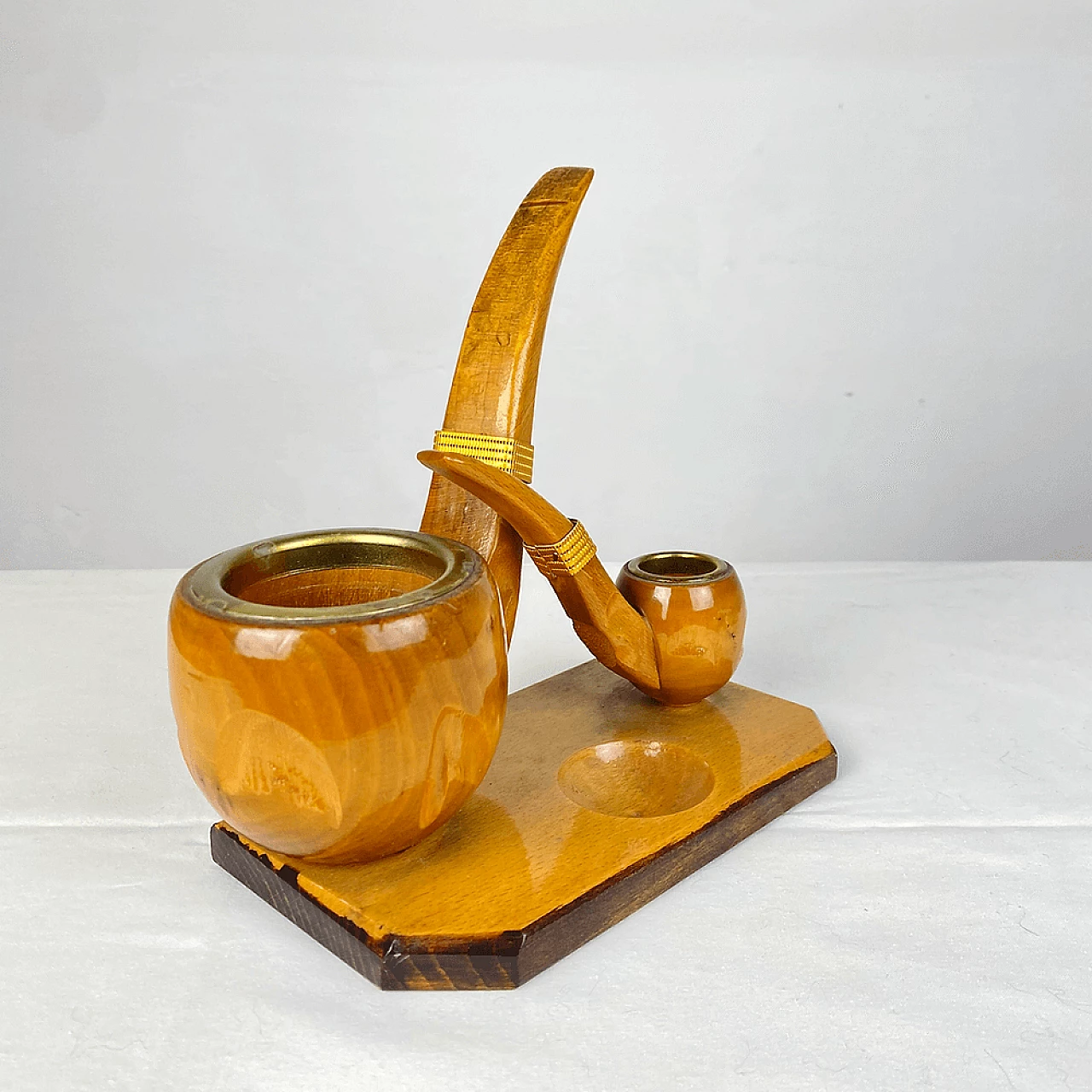 Pipe-shaped pen holder and ashtray by Aldo Tura 4