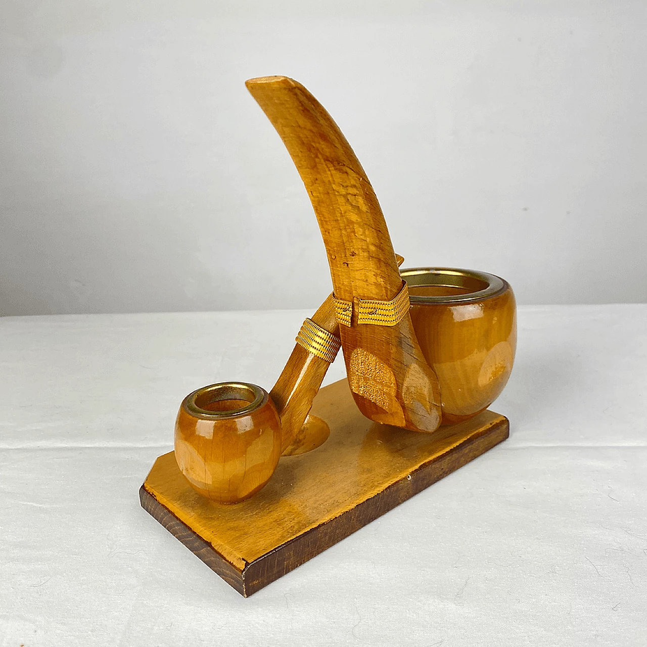 Pipe-shaped pen holder and ashtray by Aldo Tura 5