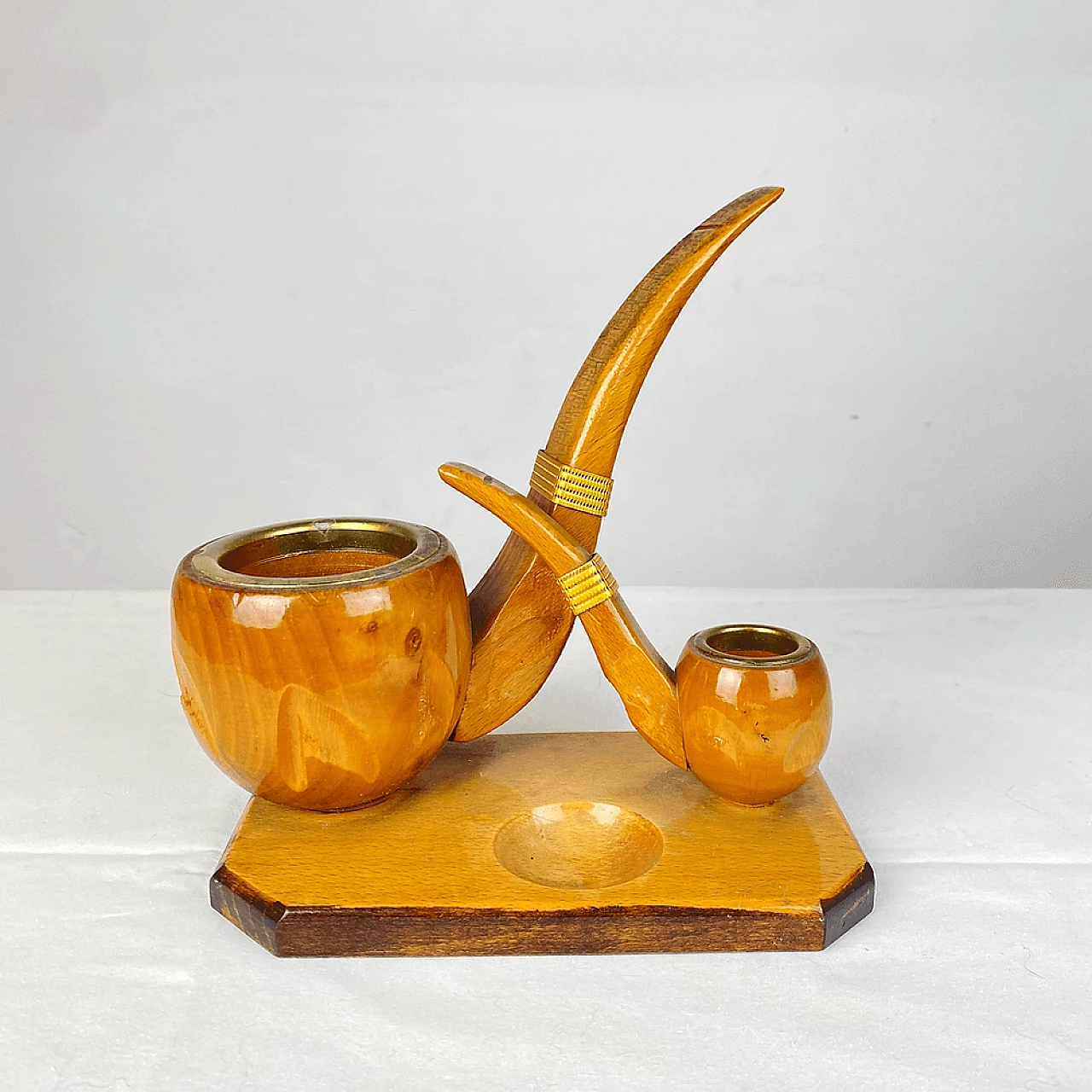 Pipe-shaped pen holder and ashtray by Aldo Tura 6