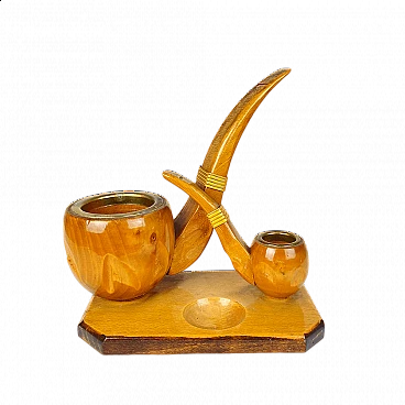 Pipe-shaped pen holder and ashtray by Aldo Tura