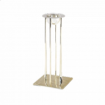 Silver-plated metal Cranston candlestick by Charles Rennie Mackintosh for Sabattini, 1984