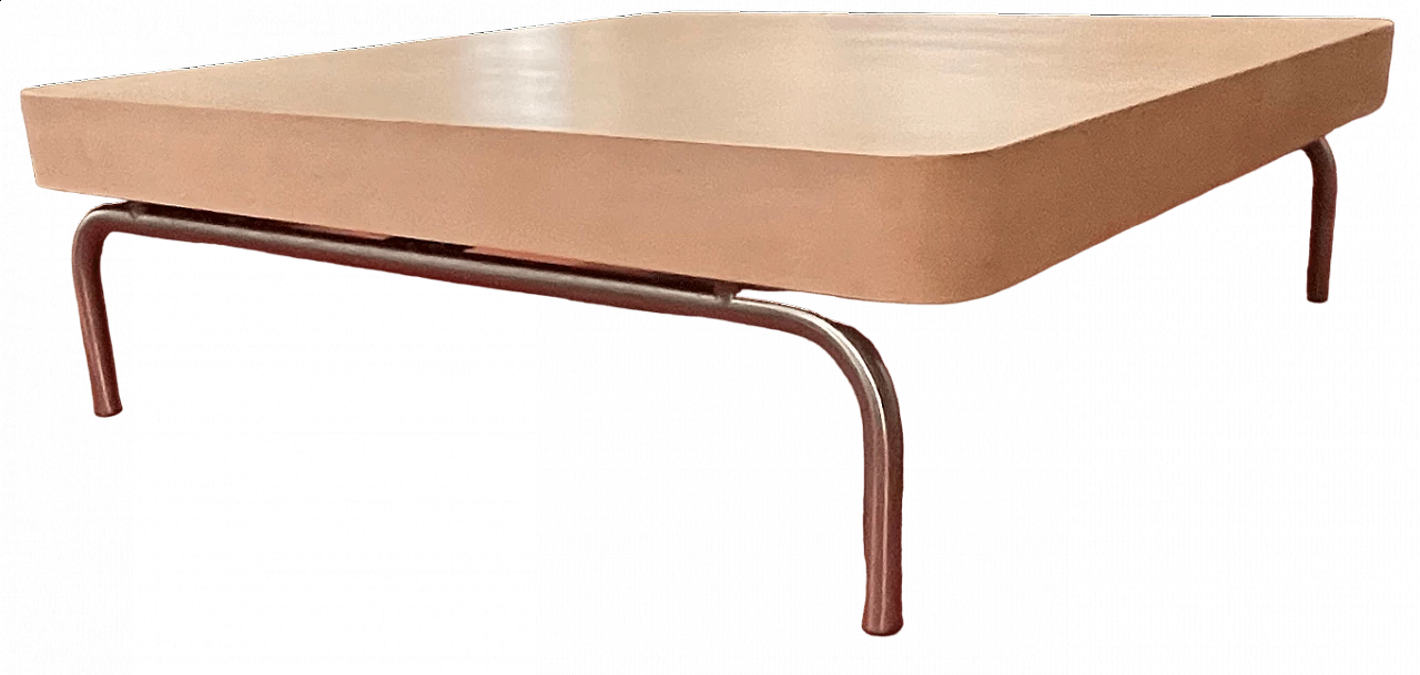 Camaleo coffee table by Giorgetti in maple and metal, 1980s 4