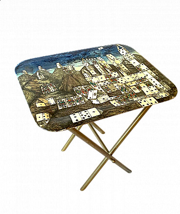 Folding City of Cards coffee table by Piero Fornasetti, 1950s