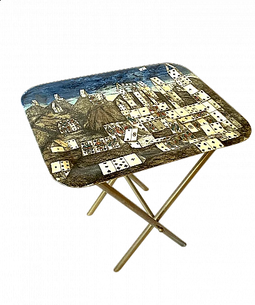 Folding City of Cards coffee table by Piero Fornasetti, 1950s