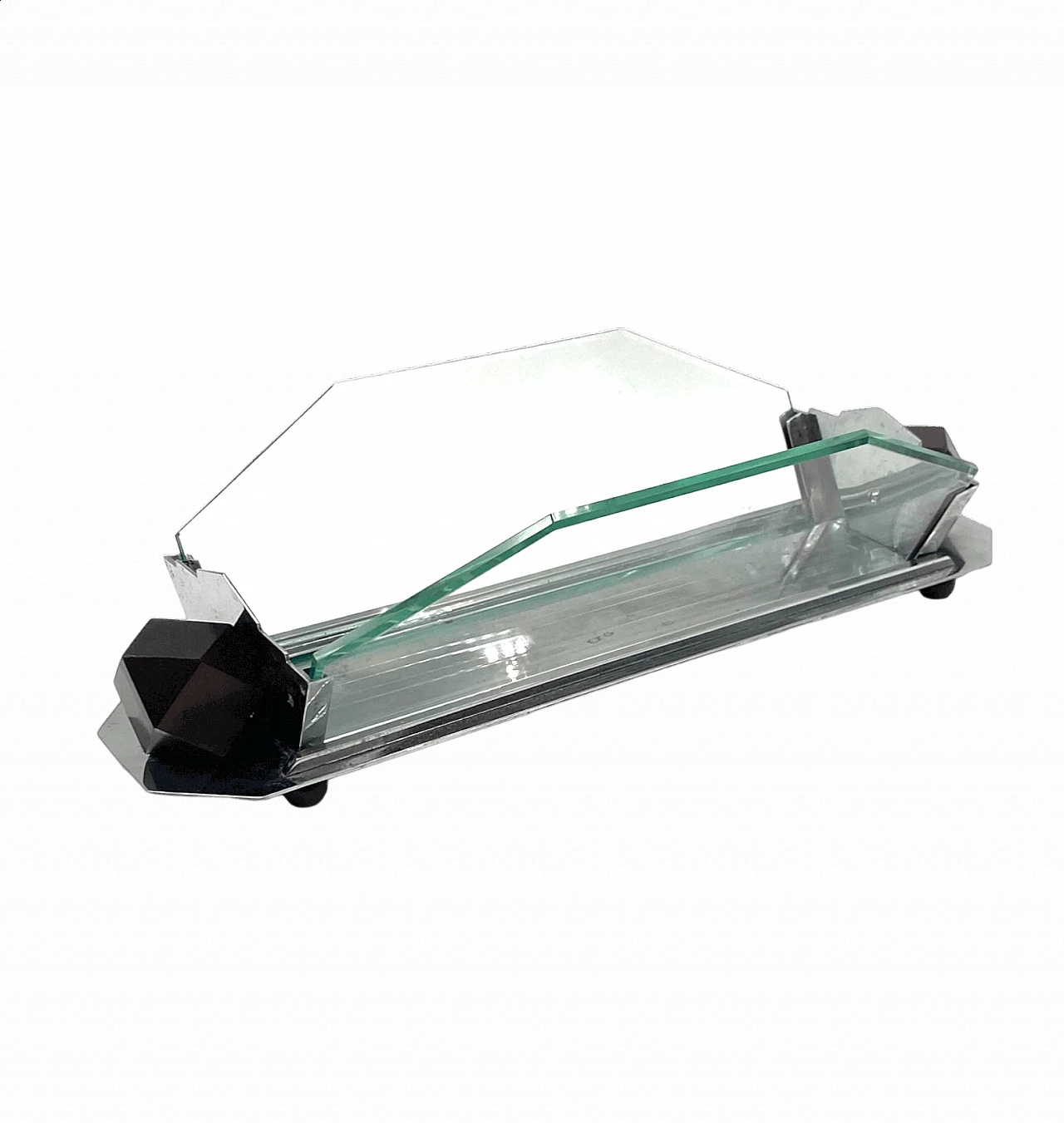 Cubist Art Deco style centrepiece in glass and wood, 1930s 28