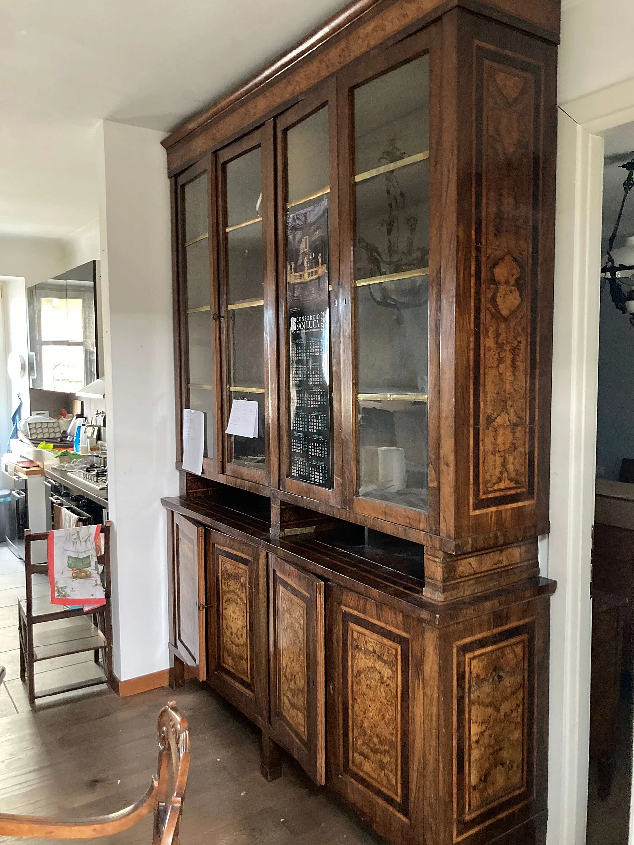 Coppia di librerie Restaurazione con vetrine, '800 2