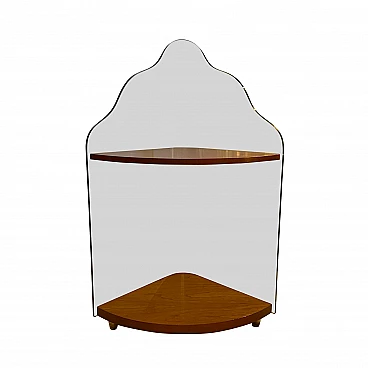 Angoliera in cristallo e ciliegio di Sica, anni '80