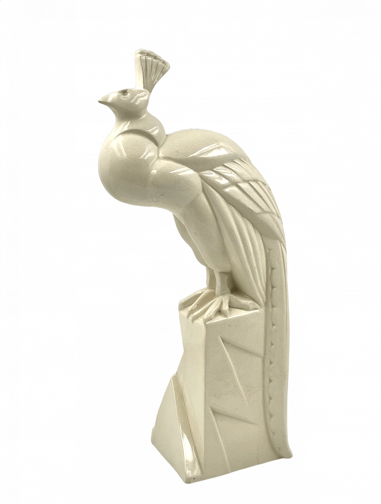 Charles Lemanceau, peacock, ceramic sculpture, 1930s 32