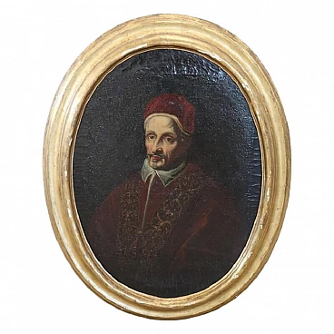 Dipinto di ritratto di Papa Clemente IX, olio su tela, '600