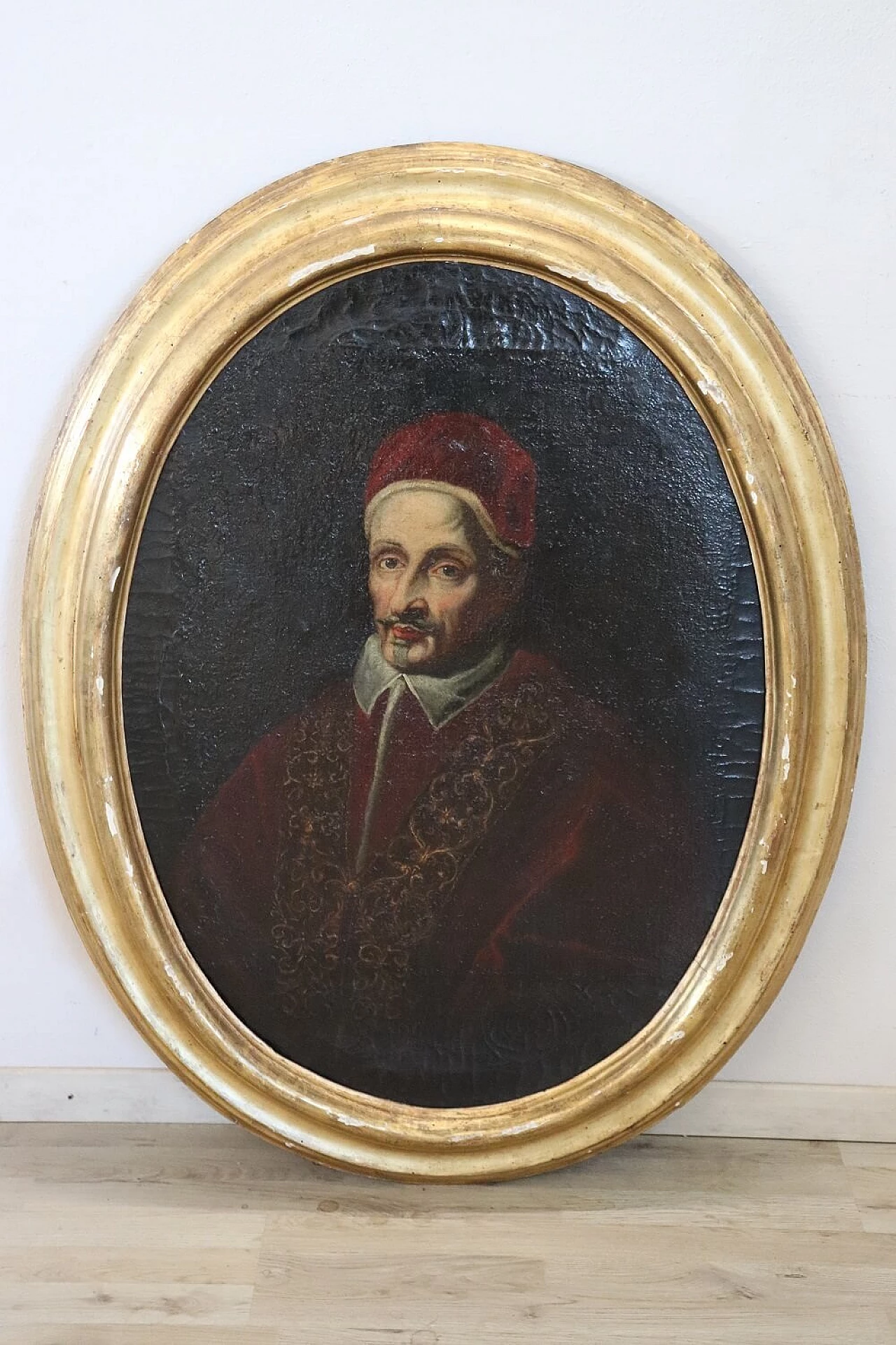 Dipinto di ritratto di Papa Clemente IX, olio su tela, '600 2