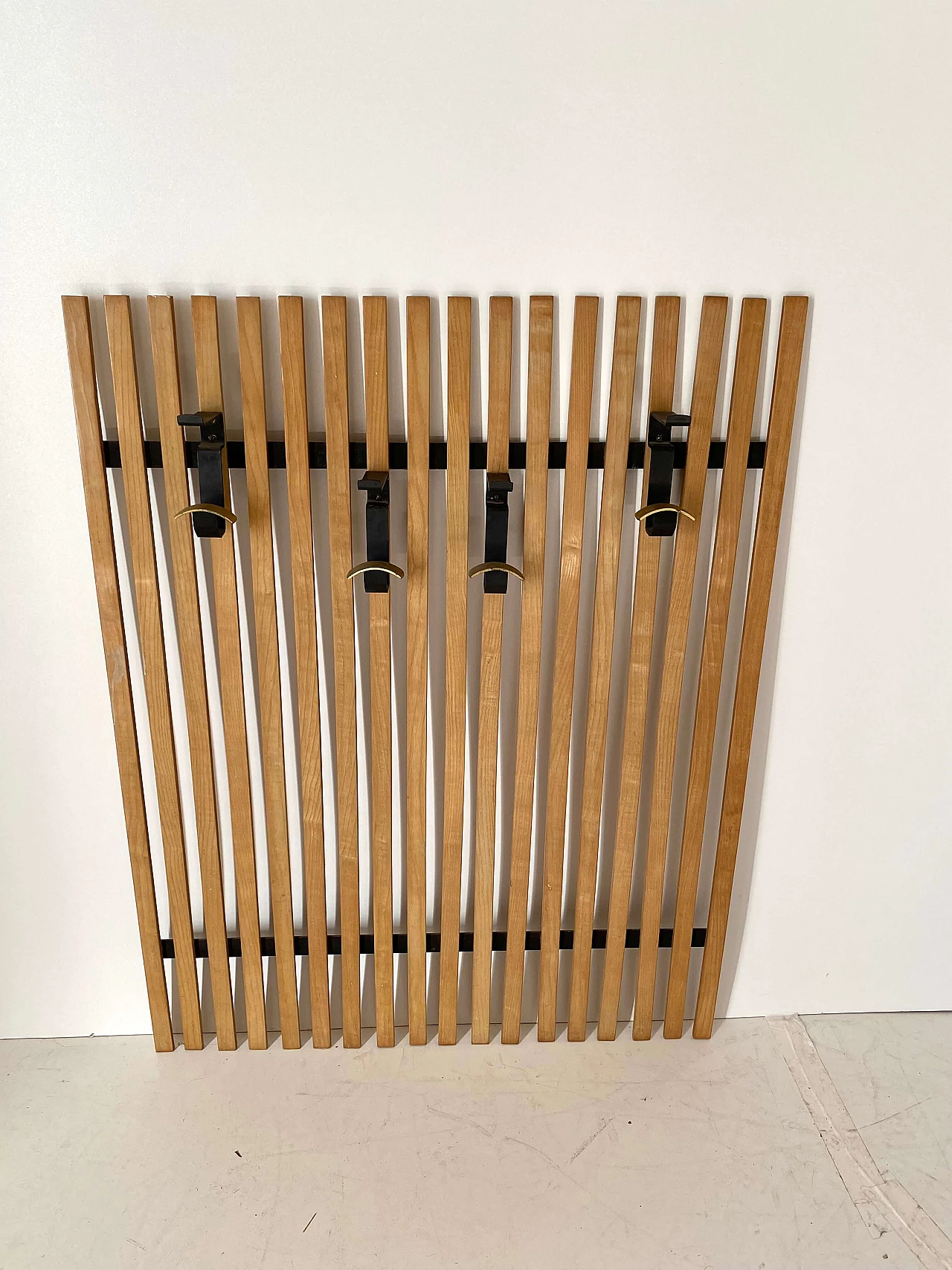 Wood and metal coat rack, 1960s 5