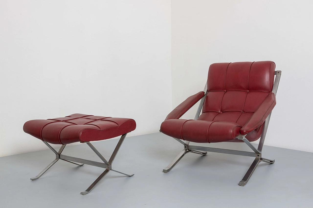 Sayonara armchair and pouf by Giulio Moscatelli for Formanova, 1970s 1