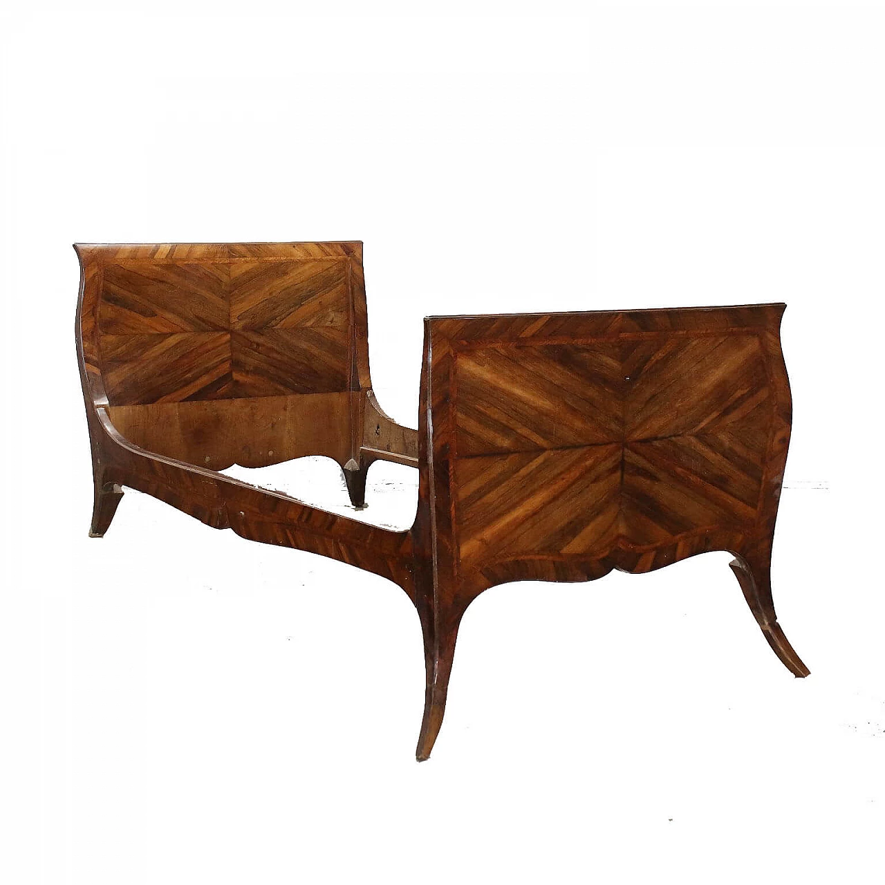 Rococo bed in rosewood and bois de rose, 18th century 1