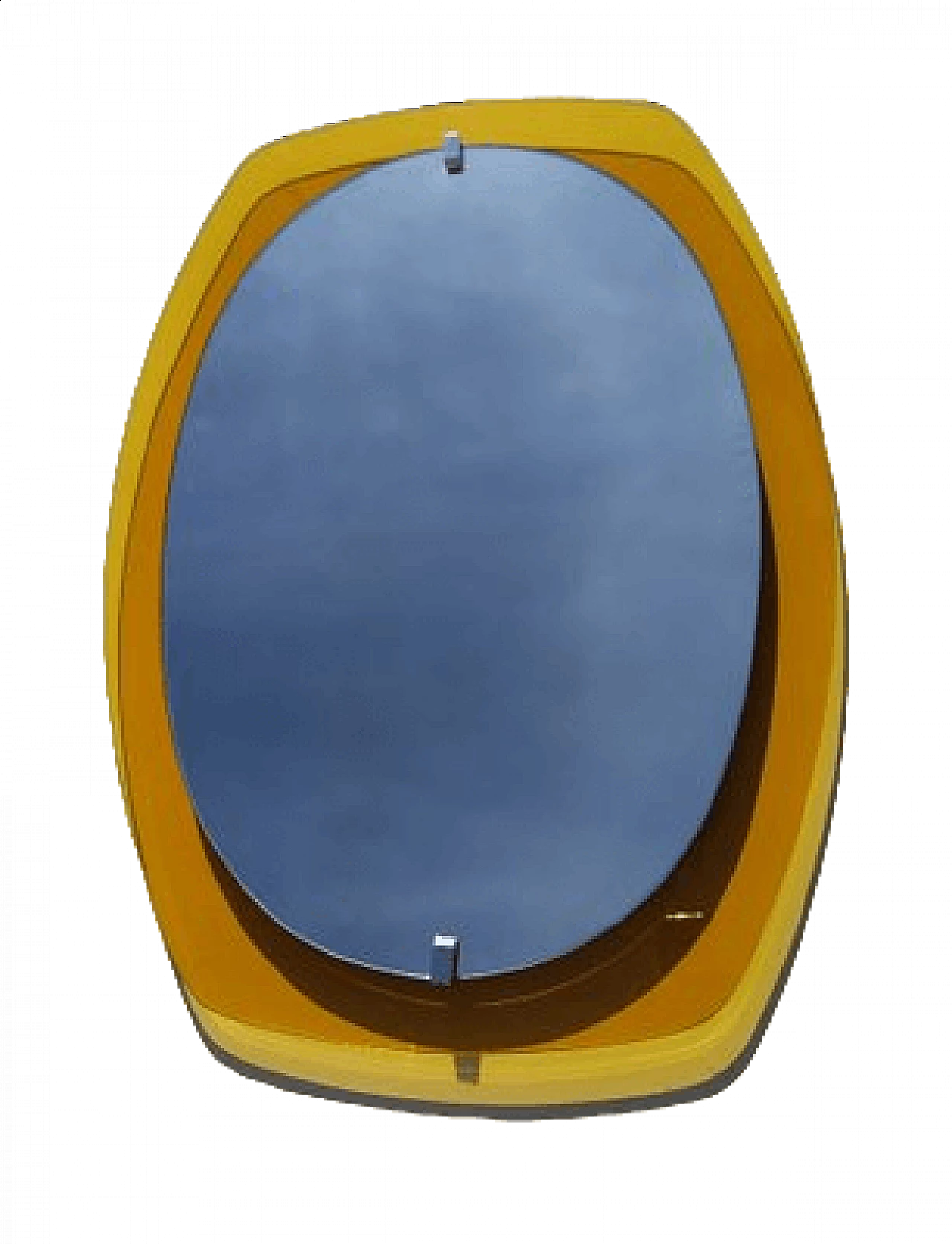Mirror with yellow glass frame by Veca, 1970s 7