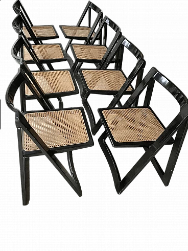 8 Trieste chairs by Aldo Jacober and Pierangela d'Aniello for Alberto Bazzini, 1960s