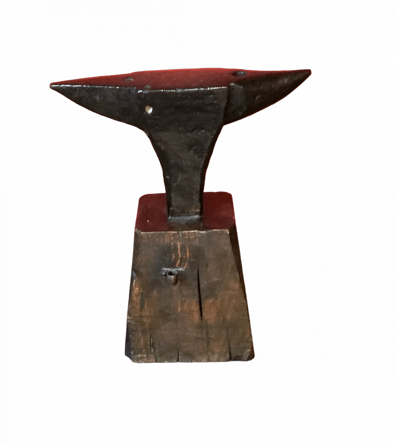 Tempered steel anvil with wood stand, 19th century 10