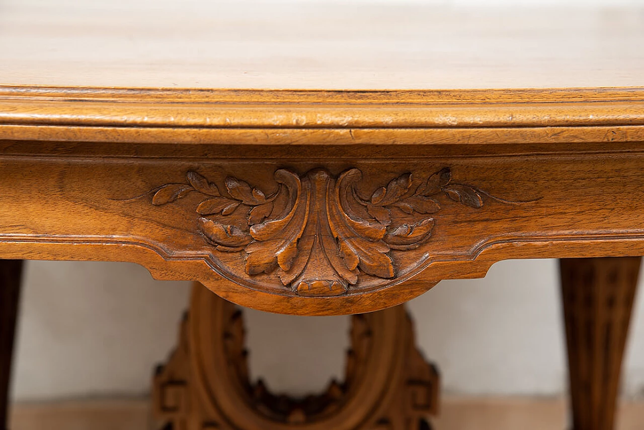 Napoleon III solid walnut extendible table, late 19th century 4