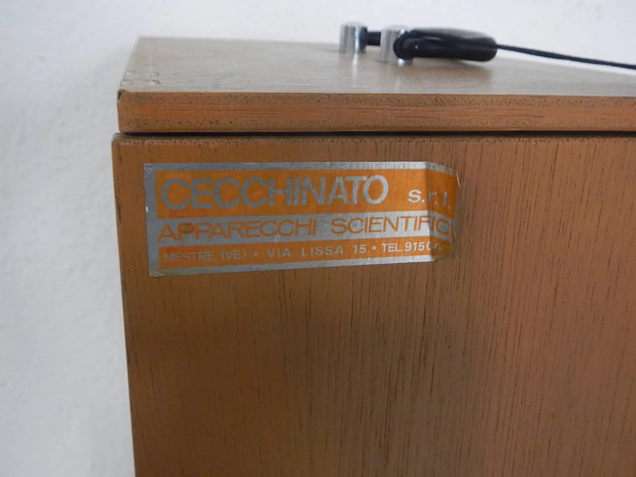 Wood microscope box by Cecchinato, 1980s 7