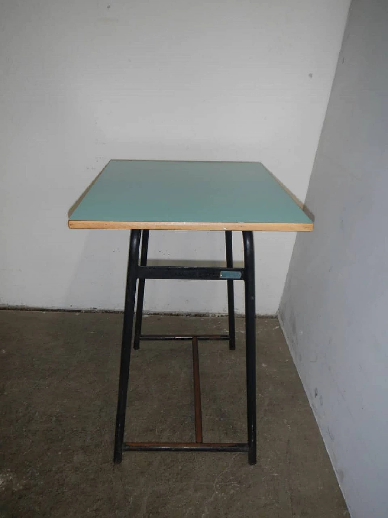 Wood, formica and iron school desk, 1960s 4