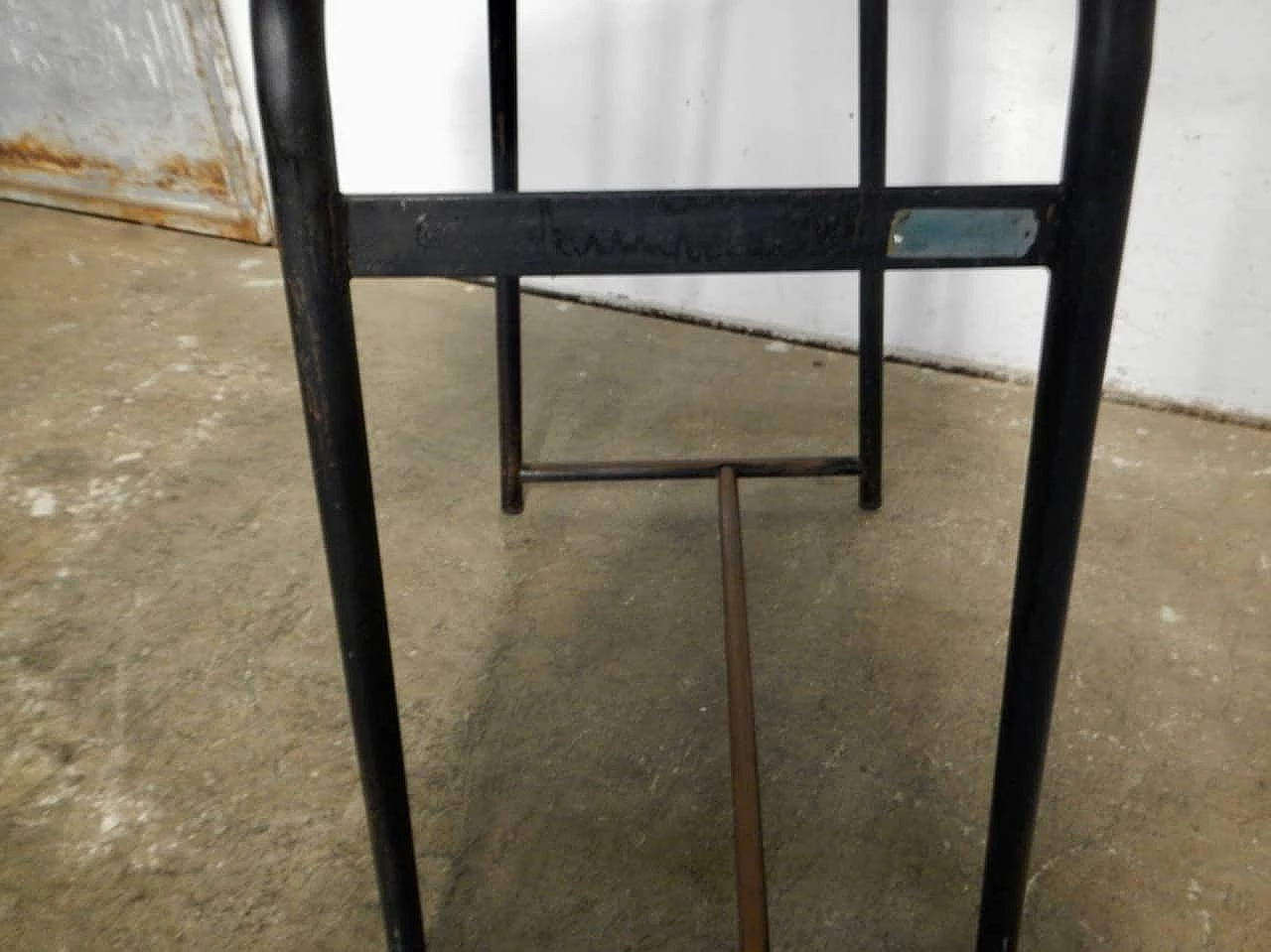 Wood, formica and iron school desk, 1960s 9